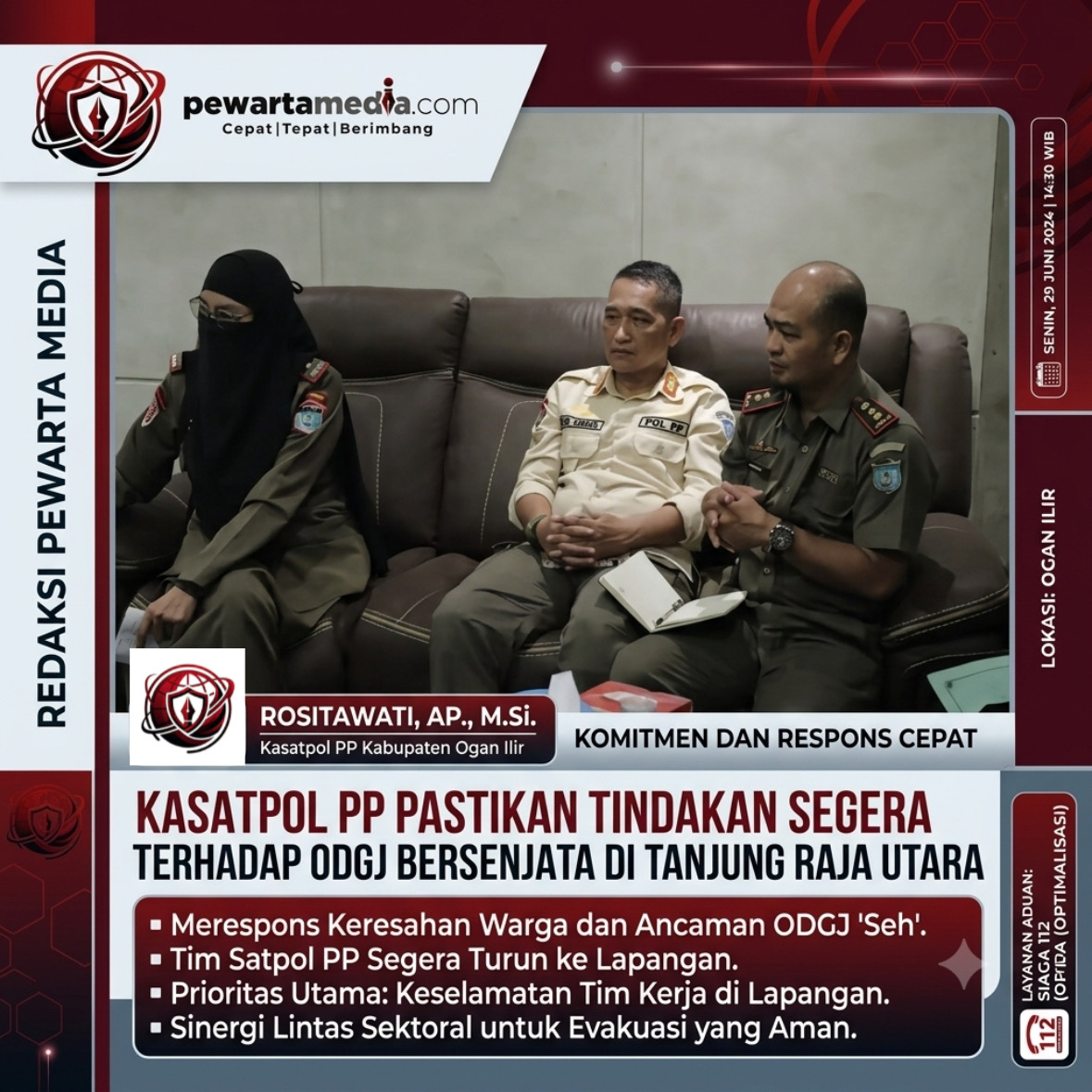 Merespons Keresahan Warga Tanjung Raja Utara, Kasatpol PP Ogan Ilir: Besok Segera Kami Tindak Lanjuti