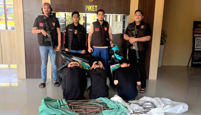 Tim Resmob Jatanras Polda Sulbar Meringkus 3 Pelaku Pencurian Tembaga Menara PLN