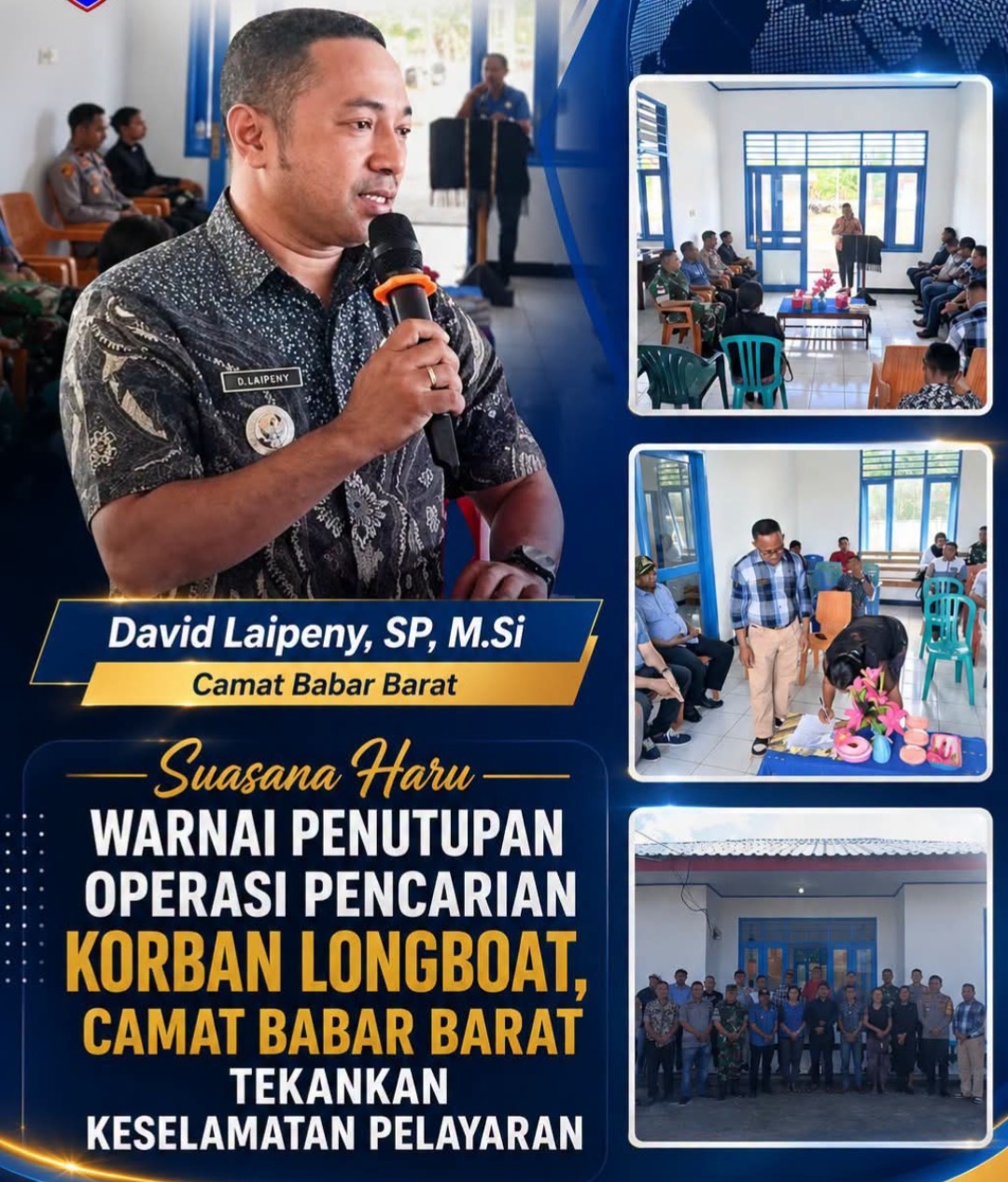 Suasana Haru Warnai Penutupan Operasi Pencarian Korban Longboat, Camat Babar Barat Tekankan Keselamatan Pelayaran