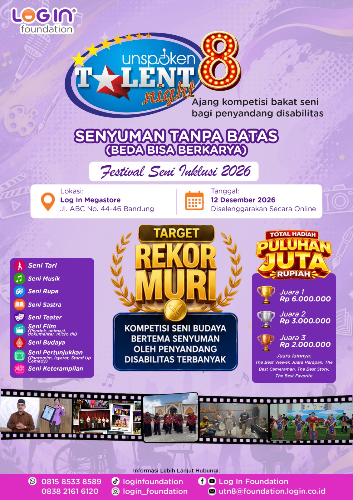 Unspoken Talent Night ke-8: Festival Seni Inklusi 2026, Pecahkan Rekor MURI Lewat Karya Penyandang Disabilitas