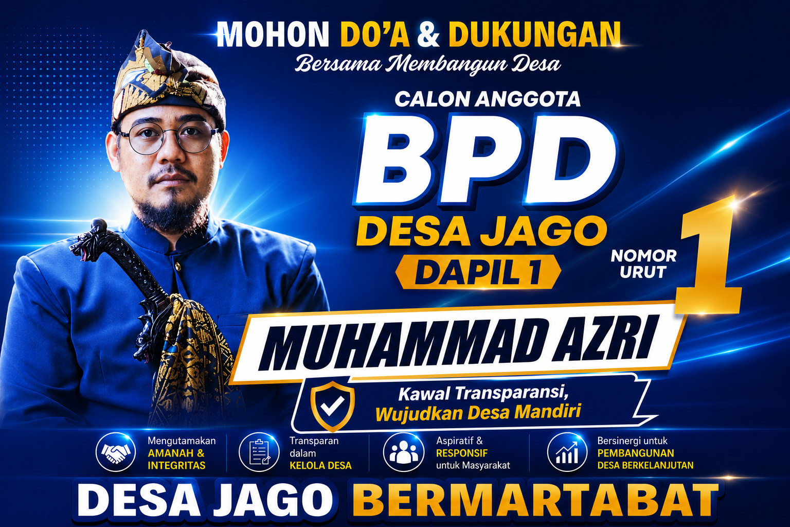 Saatnya Rakyat Didengar: Muhammad Azri Bawa Misi Kembalikan Fungsi Hakiki BPD Desa Jago