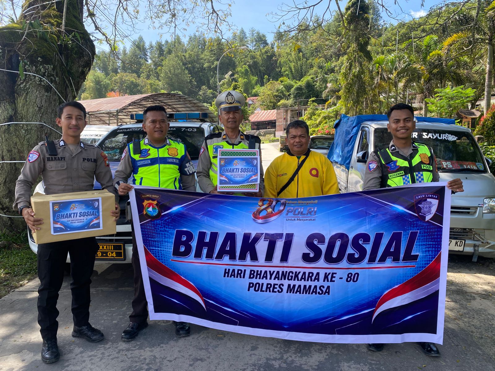 Wujud Kepedulian HUT Bhayangkara ke-80, Satlantas Polres Mamasa Gelar Bakti Sosial