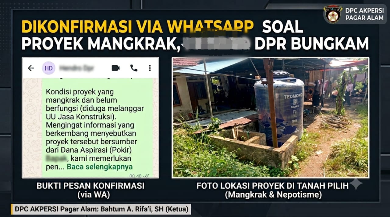 Proyek Air Bersih Aspirasi Mangkrak, Warga Tanah Pilih Belum Nikmati Fasilitas, Oknum Dewan Malah Enggan Merespons