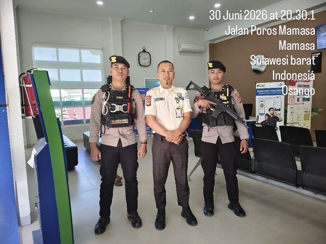 Sat Samapta Polres Mamasa Kawal Bank Sulselbar Cabang Mamasa 24 Jam, Situasi Terjaga Kondusif