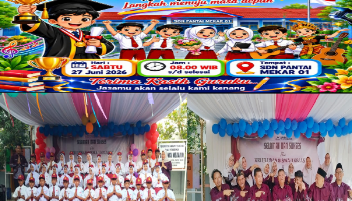 SDN Pantai Mekar 01 Lepas Siswa Kelas VI Lewat Pentas Seni Usung Tema “Kenangan Hari Ini, Langkah Menuju Masa Depan