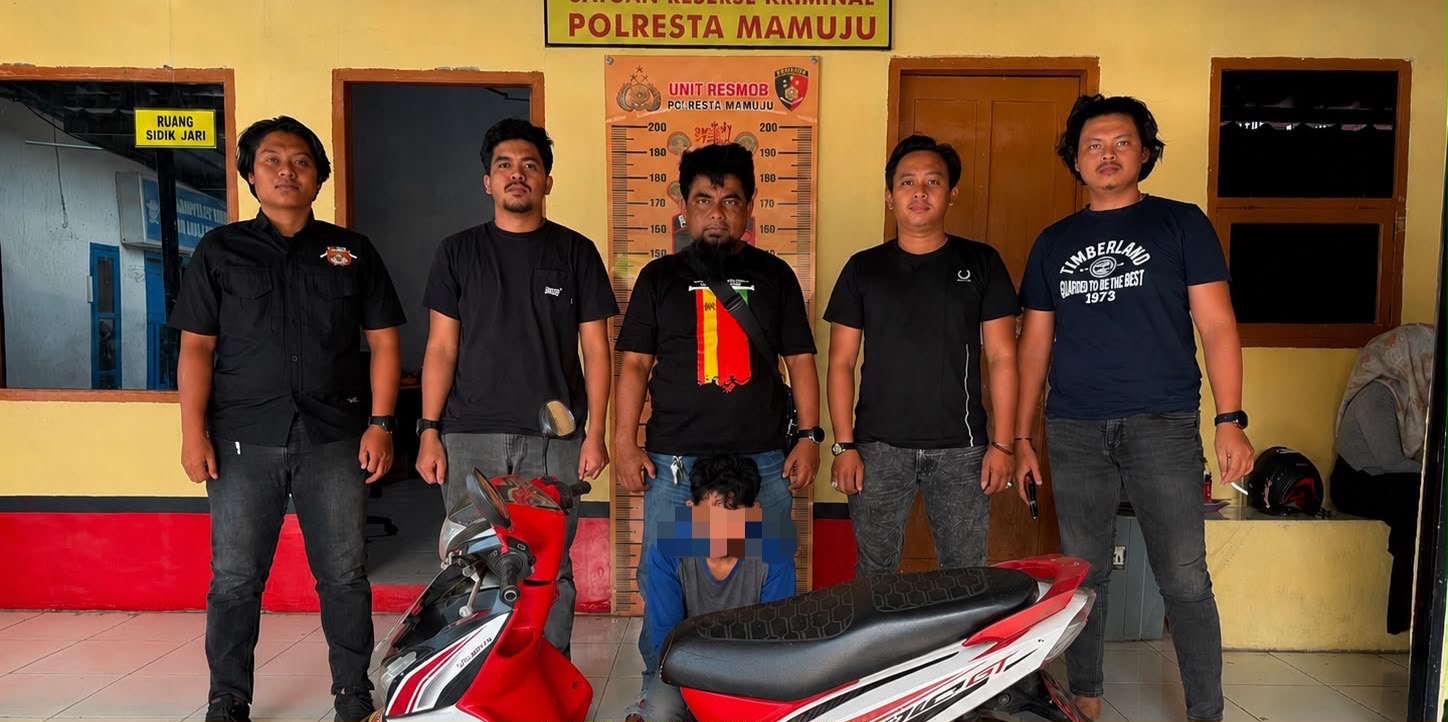 Resmob dan URC Polresta Mamuju Bekuk Terduga Curanmor, Motor hingga Laptop Korban Berhasil Diamankan