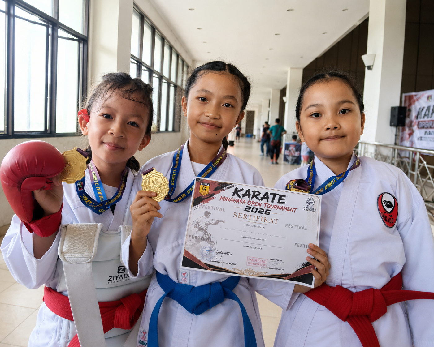 Banggakan Minahasa Selatan! 3 Karateka Cilik Dojo Tareran United Sukses Rebut Emas