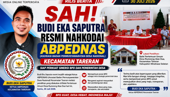 Budi Eka Saputra Resmi Nahkodai APEDNAS Tareran, Siap Kawal Aspirasi Rakyat dan Perkuat Pembangunan Desa