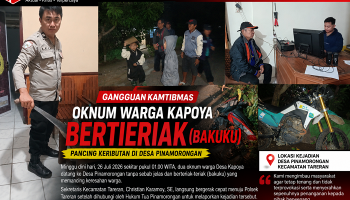 Aksi Diduga Bawa Sajam Gegerkan Pinamorongan, Polsek Tareran Amankan Dua Kendaraan dan Lakukan Penyelidikan