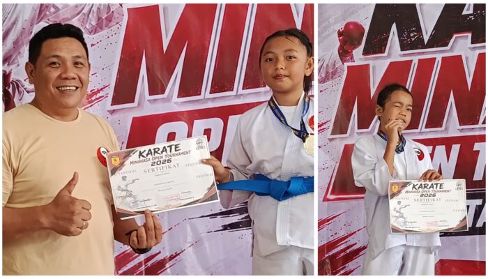 Wiau Lapi Cetak Generasi Juara! Dua Karateka Cilik Serba Bisa Tambah Pundi Medali di Minahasa Open 2026