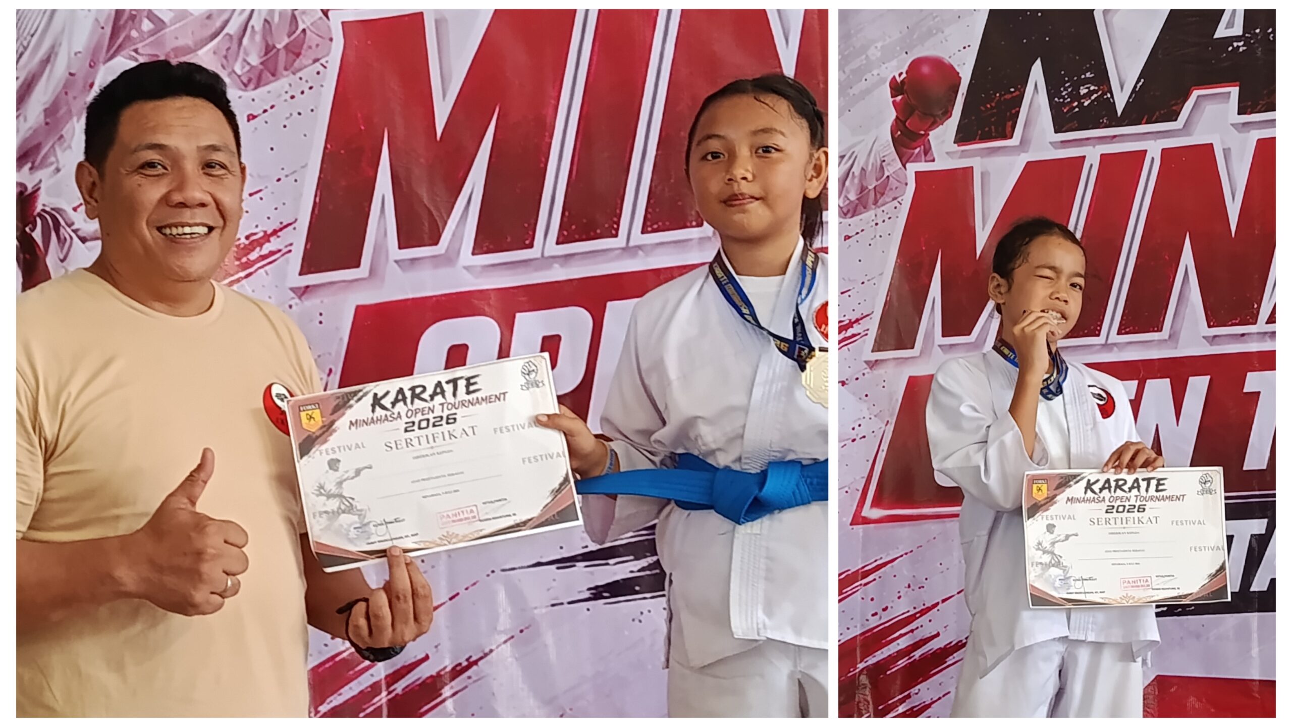 Wiau Lapi Cetak Generasi Juara! Dua Karateka Cilik Serba Bisa Tambah Pundi Medali di Minahasa Open 2026