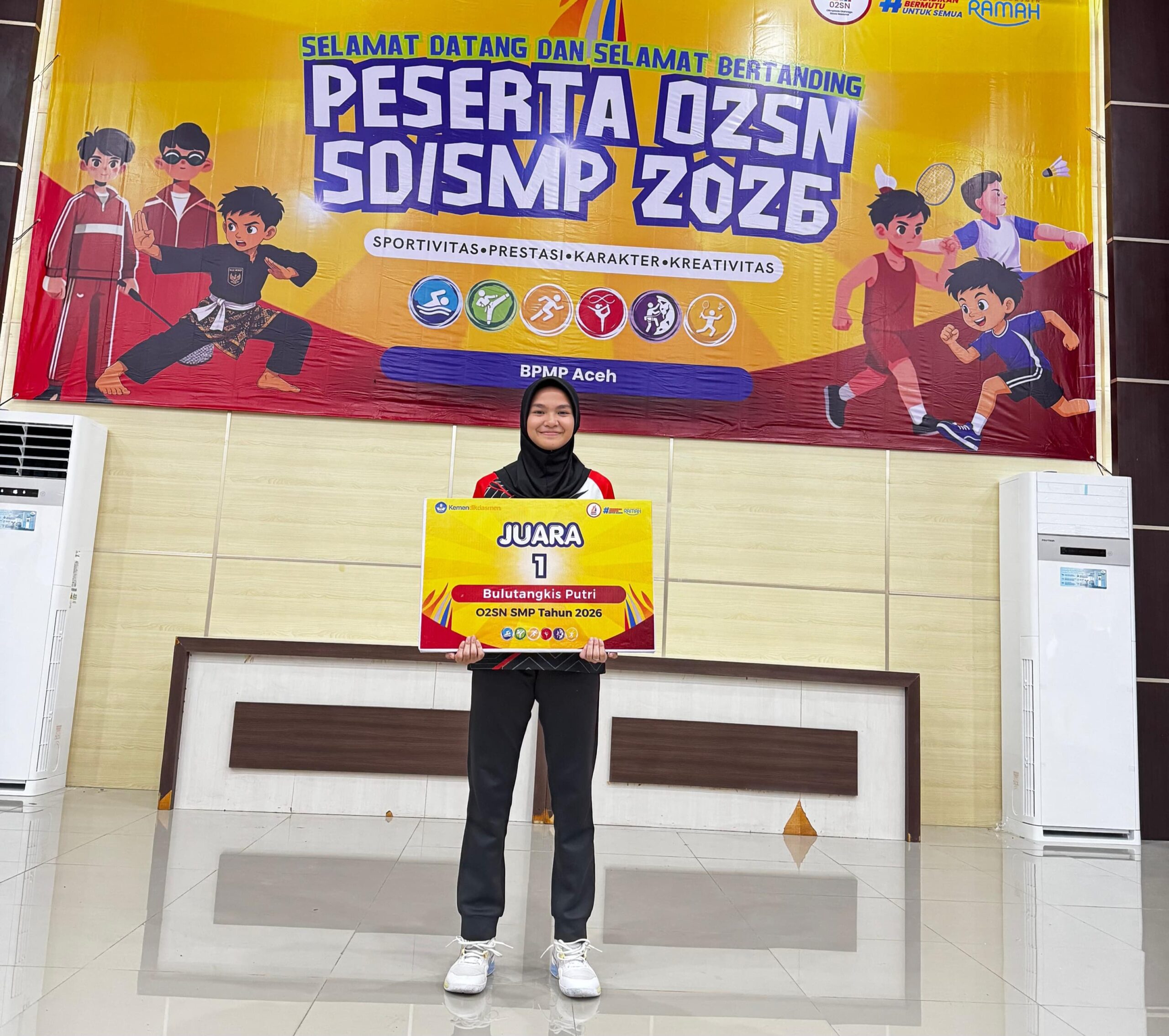 Putri Kadisparpora Nagan Raya Ukir Prestasi, Raih Emas O2SN Aceh 2026.