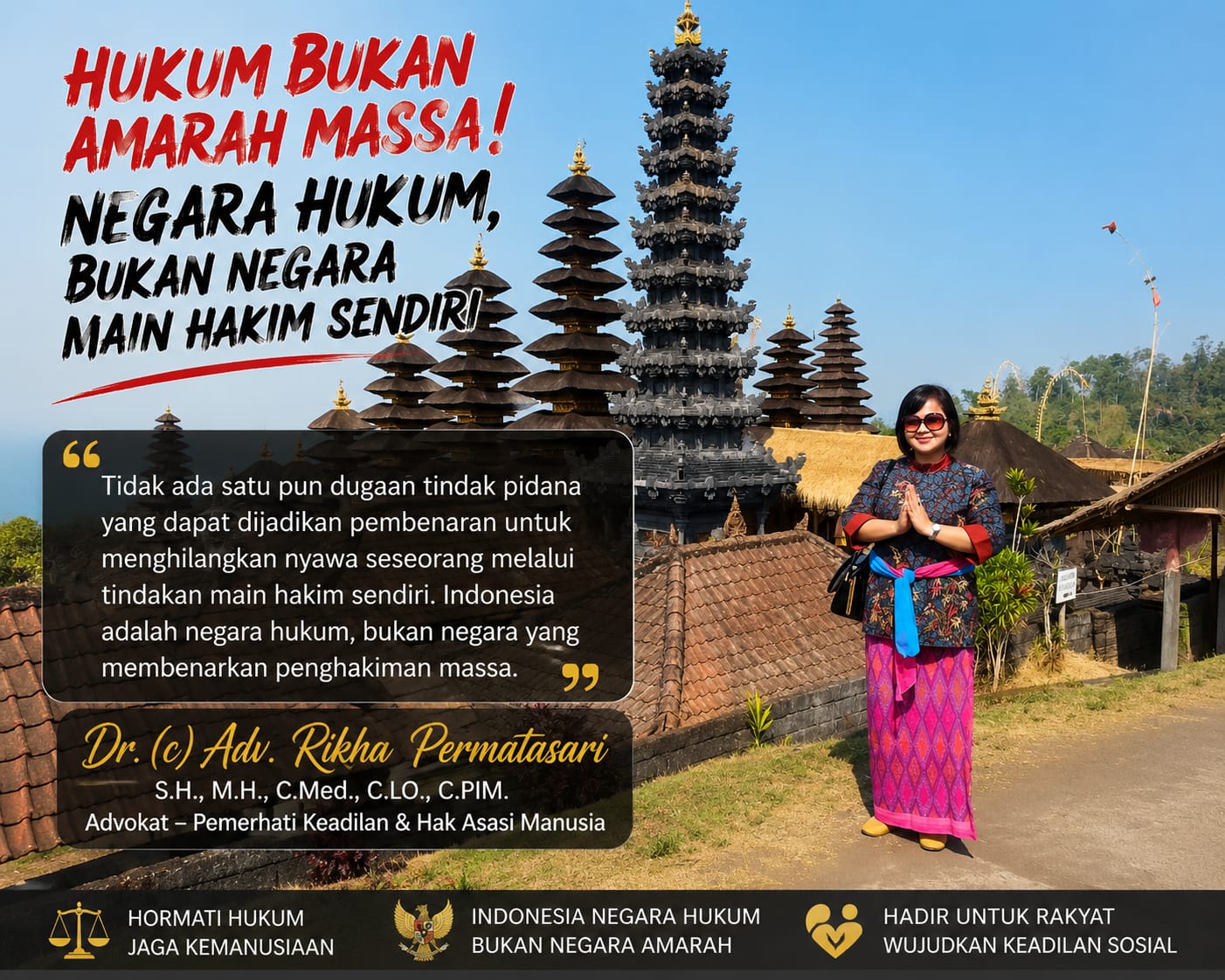 Diduga Mencuri Seekor Ayam, Nyawa Melayang di Tangan Massa: Dr. (c) Adv. Rikha Permatasari Kutuk Keras Aksi Main Hakim Sendiri