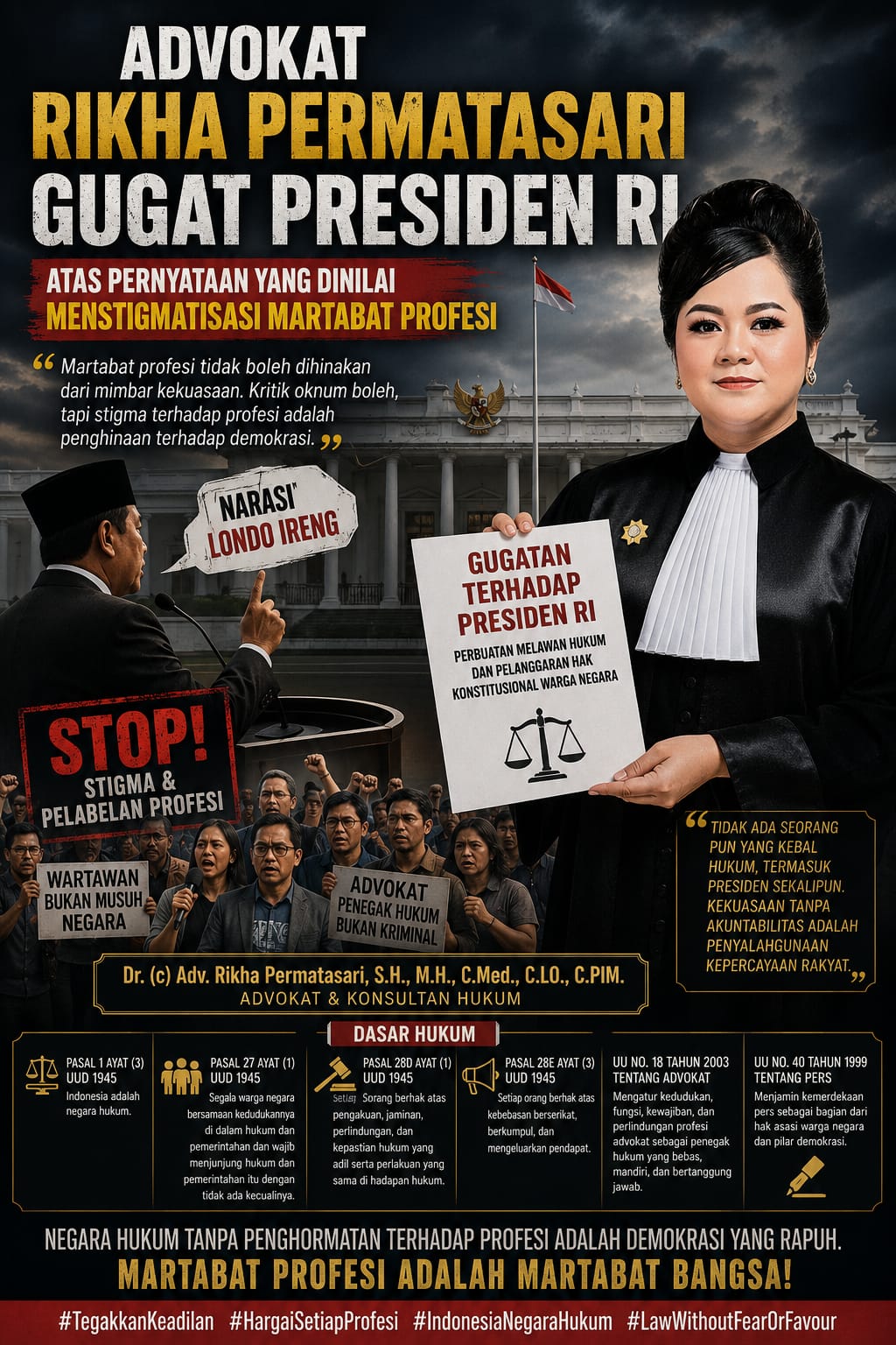 Advokat Rikha Permatasari Prihatin dan Siapkan Gugatan terhadap Presiden RI