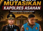 2 Tahun Menjabat Akhirnya Kapolres Asahan di Mutasi.  *AKBP Adi Dharma Pramudita Kapores Asahan yang Baru.