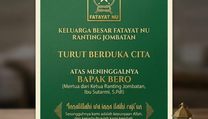 Keluarga Besar Fatayat NU Jombatan Haturkan Doa dan Belasungkawa atas Berpulangnya Mertua Pimpinan Ranting