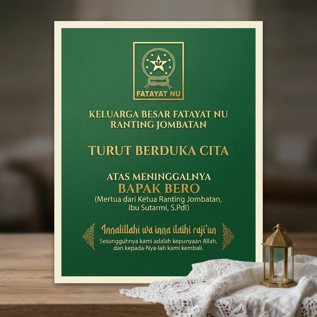 Keluarga Besar Fatayat NU Jombatan Haturkan Doa dan Belasungkawa atas Berpulangnya Mertua Pimpinan Ranting