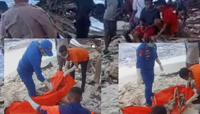 Penemuan jenasa di pantai pilam Teridentifikasi,Di duga korban kecelakaan spedboad sinairusi.
