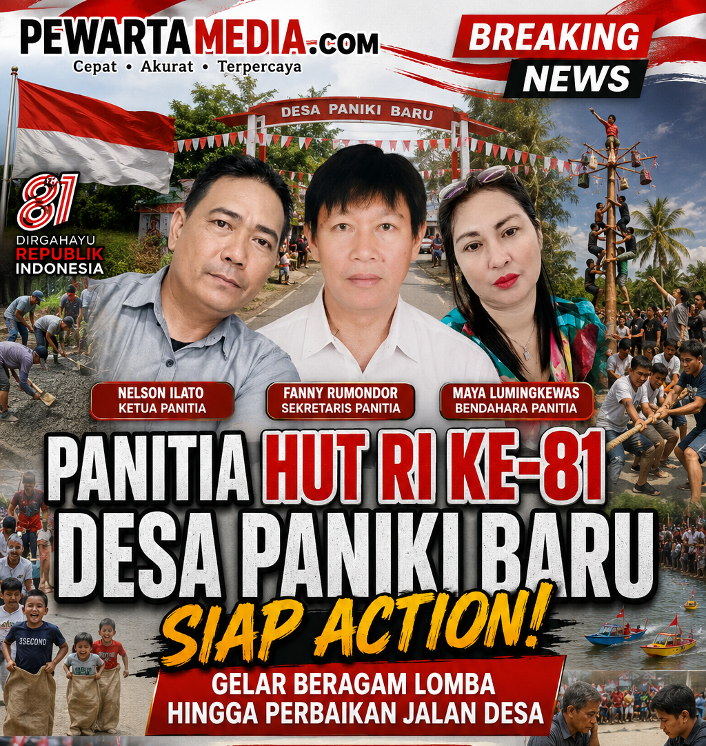 Panitia HUT RI Ke-81 Desa Paniki Baru Siap Action, Gelar Beragam Lomba Hingga Perbaikan Jalan Desa