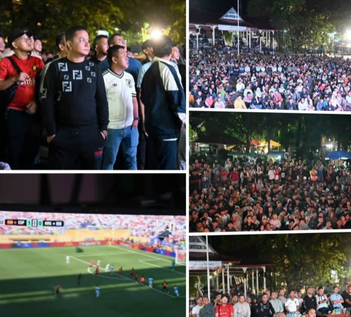 Pererat Tali Silaturahmi: Wali Kota dan Wakil Wali Kota Sibolga Baur Bersama Warga di Nobar Final Piala Dunia 2026