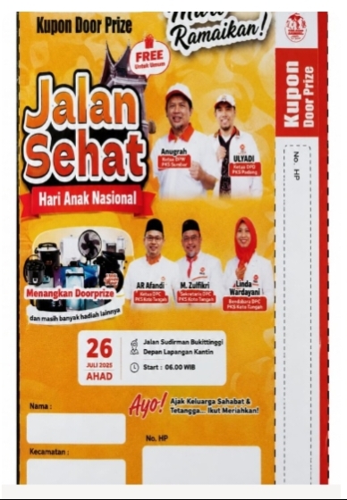 PKS Gelar Jalan Sehat Peringati Hari Anak Nasional di Bukittinggi, Gratis dan Hadiah Melimpah