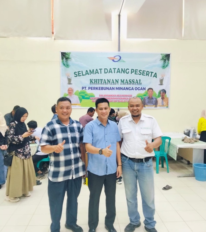 Lurah Batukuning Hadiri Acara Sunatan Masal Di PTP Minanga Ogan