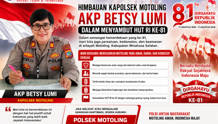Sambut HUT RI ke-81, AKP Betsy Lumi Ingatkan Warga Motoling: Jangan Terprovokasi, Jaga Kamtibmas!