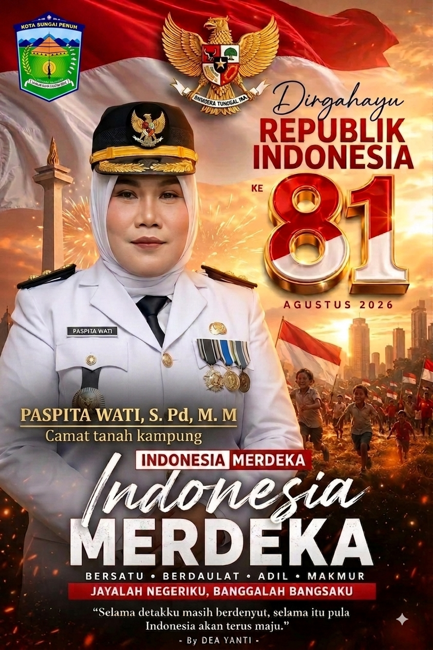 Camat Tanah Kampung Pasmita Wati, S.Pd., M.M Sampaikan Ucapan HUT ke-81 Kemerdekaan RI