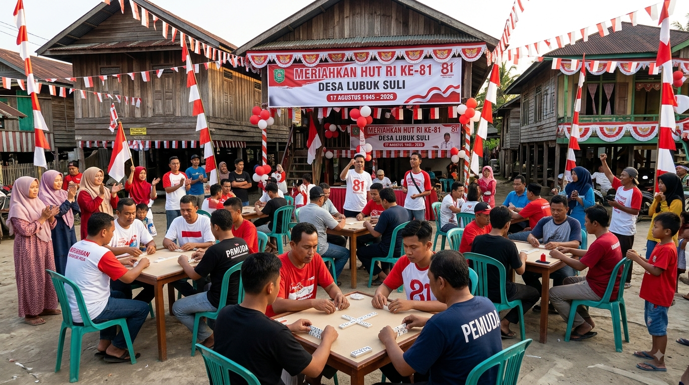 Meriahkan HUT RI Ke-81, Desa Lubuk Suli Gelar Lomba Domino Berhadiah Menarik