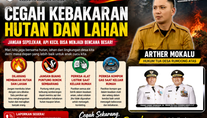 Waspada Sebelum Terlambat! Hukum Tua Arther Mokalu Serukan Warga Rumoong Atas Cegah Karhutla di Tengah Ancaman El Nino