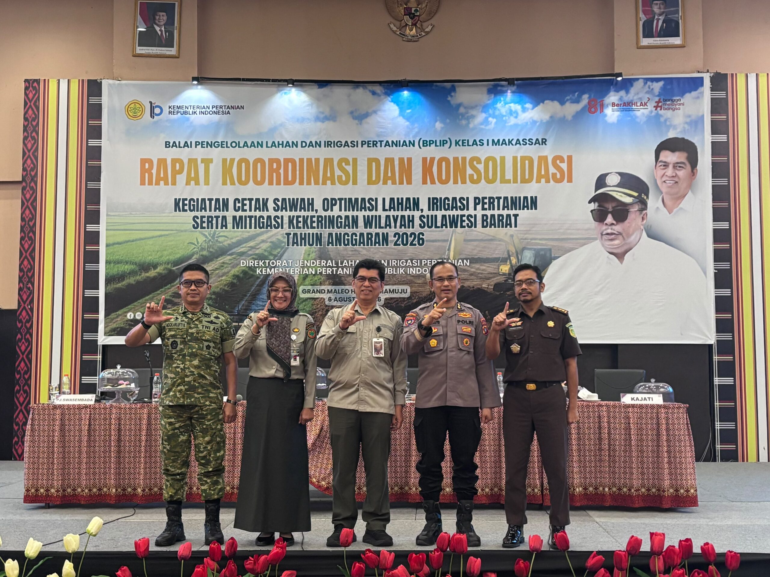 Sinergi Lintas Sektor Perkuat Ketahanan Pangan, Polda Sulbar Dukung Percepatan Cetak Sawah dan Mitigasi Kekeringan