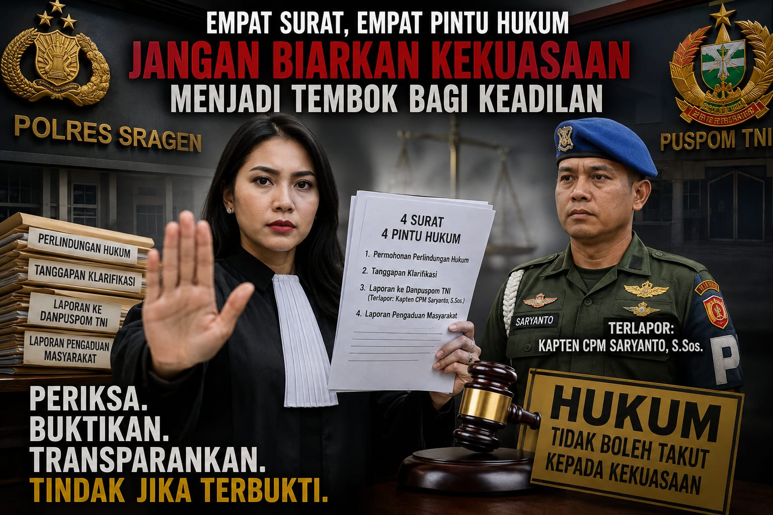 Kasus Teguh Riyanto: Kuasa Hukum Tempuh “Empat Pintu Hukum”, Minta Kapten CPM Saryanto Diperiksa Secara Transparan