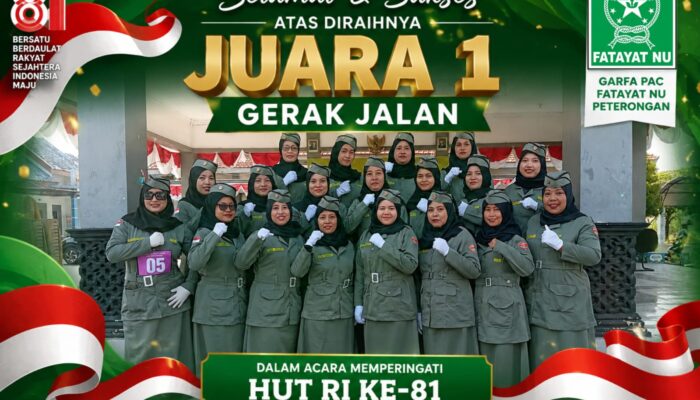 Sapu Bersih Kemenangan: Regu 05 Garfa PAC Fatayat NU Tampil Memukau dan Raih Juara 1 Lomba Gerak Jalan Peterongan