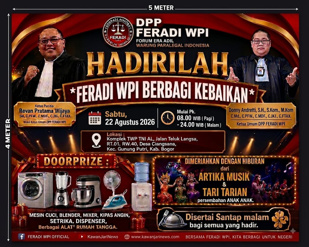 Pesta Rakyat “FERADI WPI BERBAGI KEBAIKAN”, Panitia menyiapkan Banyak Hadiah, Santap Malam & Layanan Konsultasi Hukum GRATIS serta berbagai HIBURAN