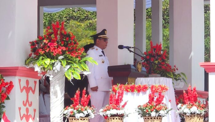 Pemkab MBD Gelar Upacara HUT RI Ke 81 di Lapangan Kalwedo Tiakur