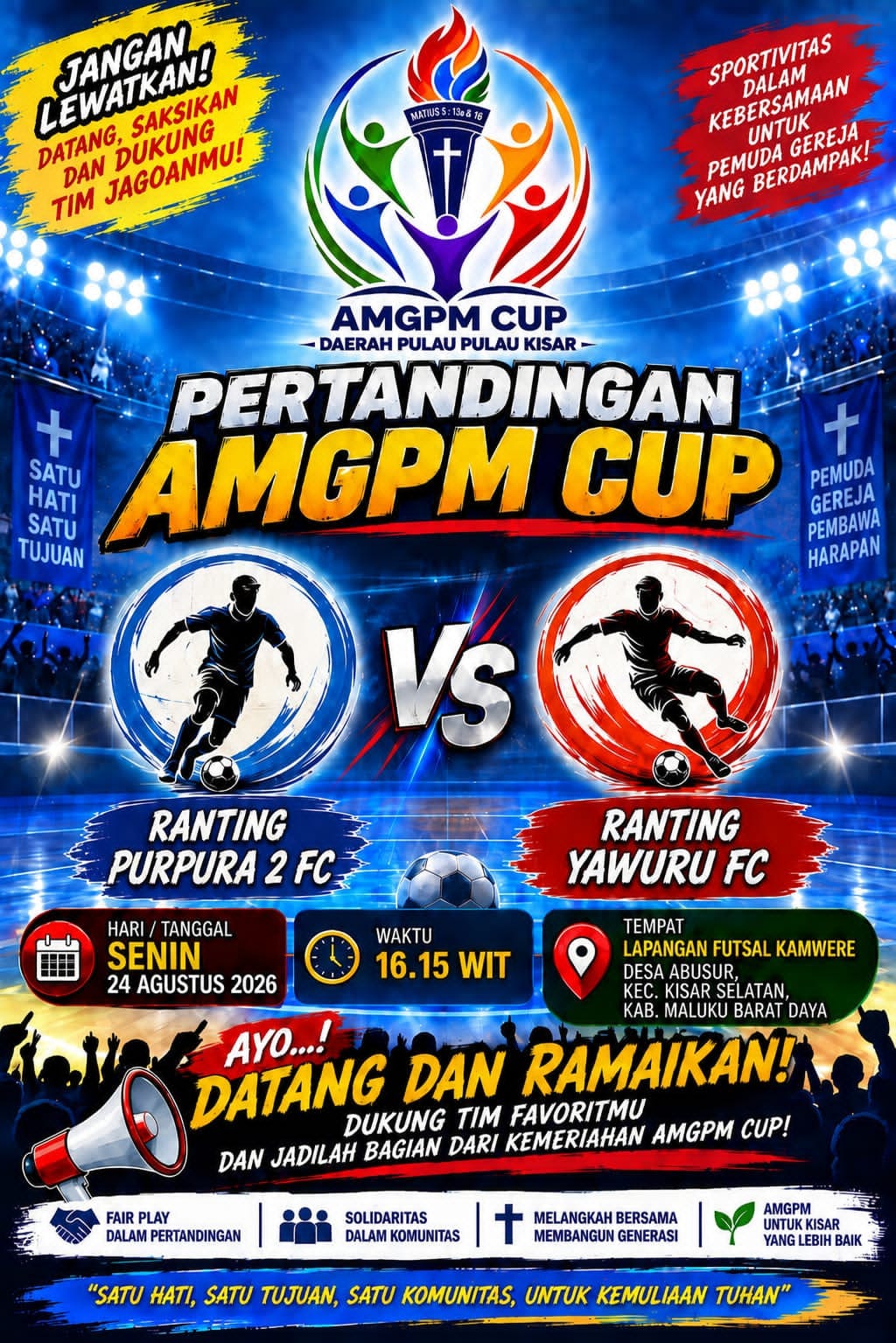 AMGPM CUP:Suasana Mendesak & Penuh Penonton! Laga Seru Segera Dimulai di Lapangan Kamwere