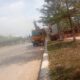 Asap Mengepul dari Bak Muatan, Truk Sampah Pemko Batam Nyaris Terbakar di Jalan Yos Sudarso