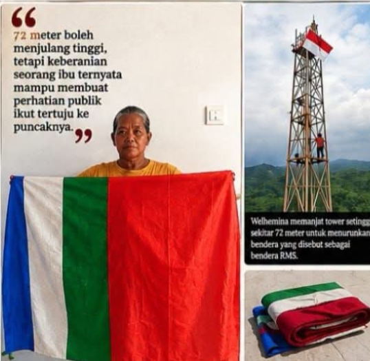 keberanian Ibu Wilhelmina Turunkan Bendera dari Ketinggian 72 Meter Raih Apresiasi Pangdam XV Pattimura