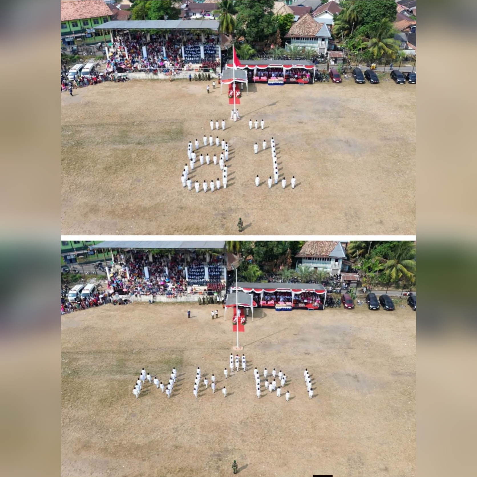 Pukau Peserta Upacara HUT RI ke-81, Paskibra Tanjung Raja Tampil Sempurna dengan Formasi “81” dan “NKRI”