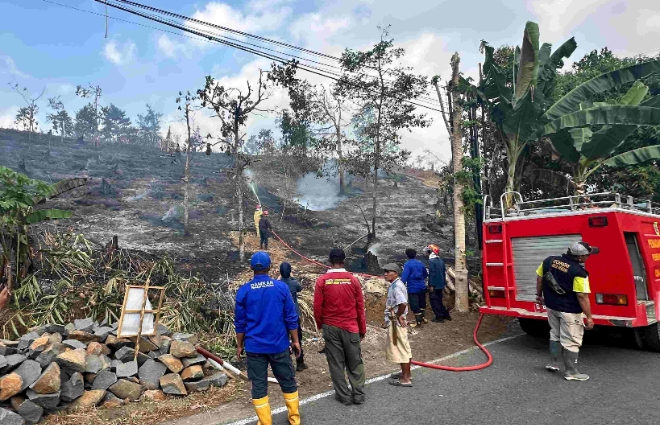 Karhutla Mengamuk di Hutan Perhutani Pagelaran, Sekitar 6 Hektare Lahan Dilalap Api
