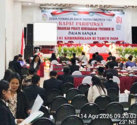 DPRD Toba Gelar Rapat Paripurna Mendengarkan Pidato Kenegaraan Presiden