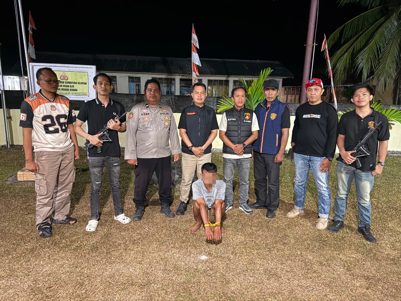 Polsek Muara Kuang Tangkap Terduga Pelaku Pencurian Getah Karet PT BRK di PALI