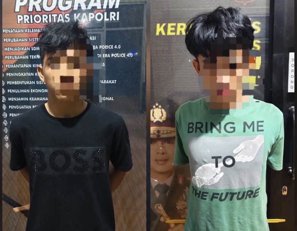 Dua Pemuda Pelaku Curanmor di Wilayah Ogan Ilir ditangkap Tim Gabungan Resmob Satreskrim Polres Ogan Ilir dan Polsek Tanjung Raja