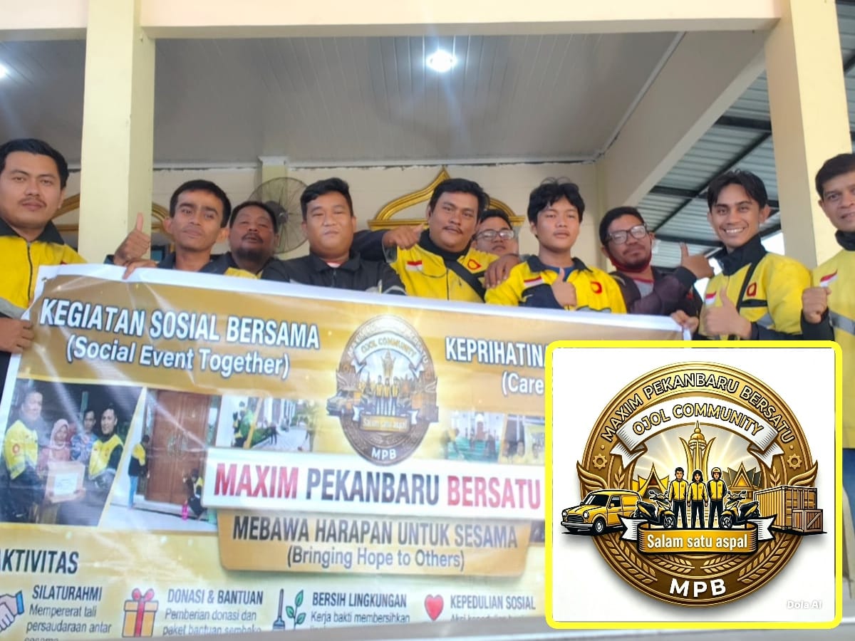 Komunitas Maxim Pekanbaru Bersatu Gelar Bakti Sosial Bersihkan Masjid Darul Hikmah