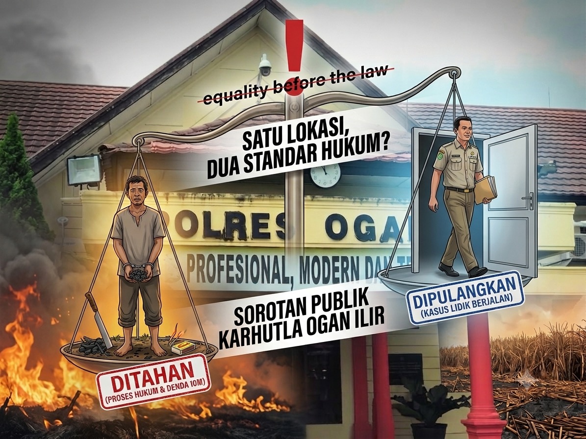 Penanganan Kasus Karhutla di Ogan Ilir Disorot, Warga Bandingkan Proses Hukum Petani dan Terduga Karyawan Perusahaan