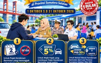 Pemprov Sumsel Gelar Pemutihan Pajak Kendaraan Sepanjang Oktober 2026, Ini Deretan Insentifnya