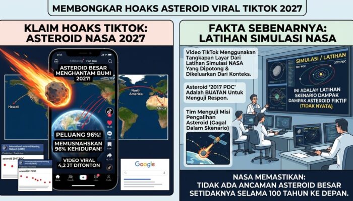 Cek Fakta: Video Viral Klaim Asteroid Hantam Bumi 2027 Merupakan Hasil Manipulasi Simulasi NASA
