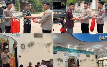 Polsek Tanjung Raja Gelar Sanjo Jumat Religi dan Mobil Senyum di Seridalam, Sampaikan Poin Penting Kamtibmas